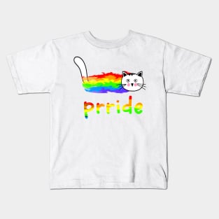 Cat Prride Funny Cat Support LGBT Pride Month Kids T-Shirt